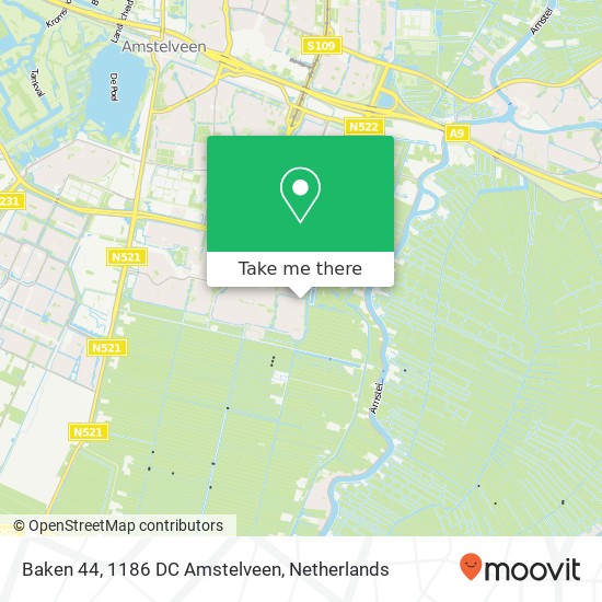 Baken 44, 1186 DC Amstelveen Karte