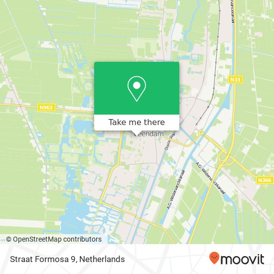Straat Formosa 9, 9642 AB Veendam map