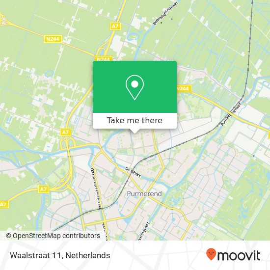 Waalstraat 11, 1442 RH Purmerend Karte