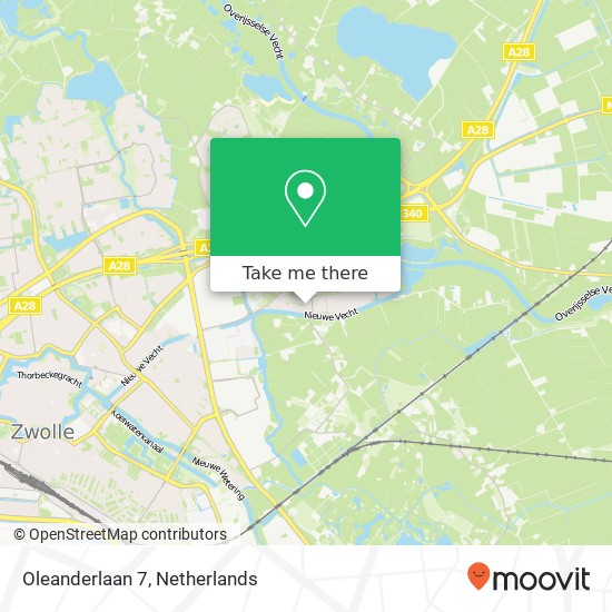 Oleanderlaan 7, 8024 XC Zwolle map