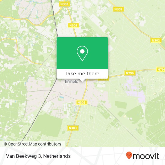 Van Beekweg 3, 3851 LP Ermelo map