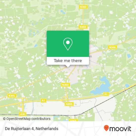 De Ruijterlaan 4, 3781 TK Voorthuizen map