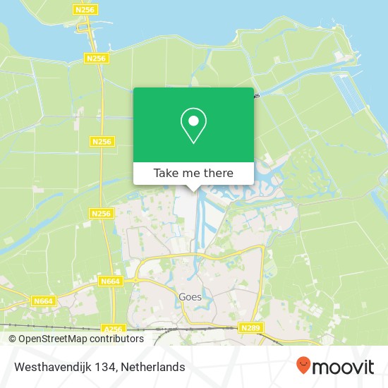 Westhavendijk 134, 4463 AE Goes Karte
