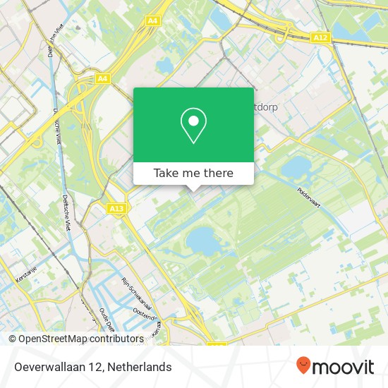 Oeverwallaan 12, 2498 BX Den Haag map