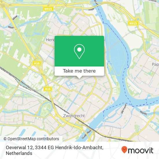 Oeverwal 12, 3344 EG Hendrik-Ido-Ambacht map