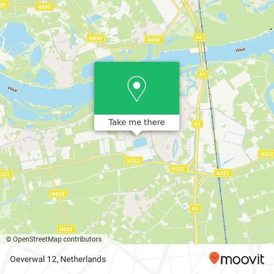 Oeverwal 12, 5301 ZX Zaltbommel map