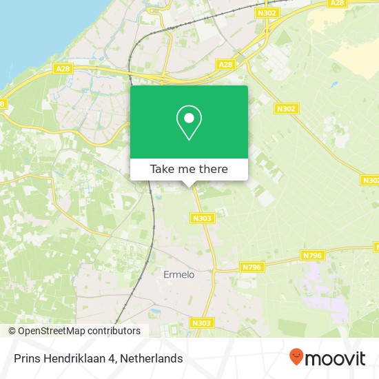 Prins Hendriklaan 4, 3851 RX Ermelo map