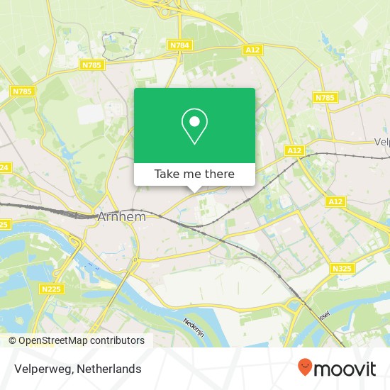 Velperweg, 6824 BB Arnhem Karte