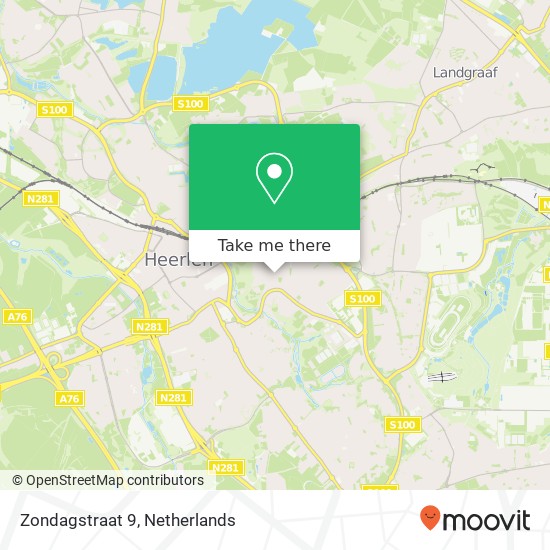 Zondagstraat 9, 6416 BD Heerlen map