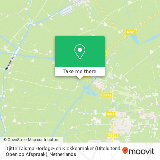 Tjitte Talsma Horloge- en Klokkenmaker (Uitsluitend Open op Afspraak), Rhaladijk 17 map