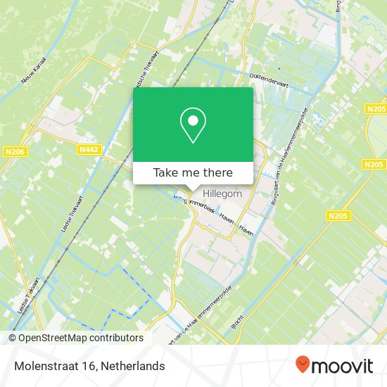 Molenstraat 16, 2181 JB Hillegom map