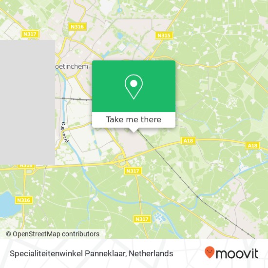 Specialiteitenwinkel Panneklaar, Zonnebloemstraat 10 map