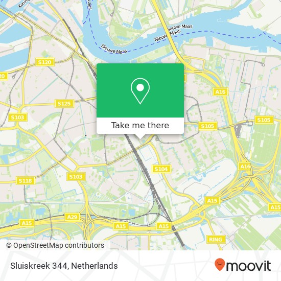 Sluiskreek 344, 3079 BD Rotterdam Karte