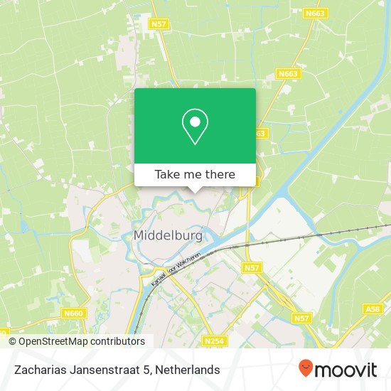 Zacharias Jansenstraat 5, 4332 VC Middelburg map