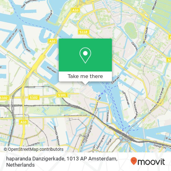 haparanda Danzigerkade, 1013 AP Amsterdam map