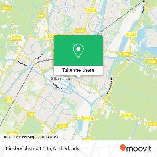 Biesboschstraat 105, 1823 WK Alkmaar Karte