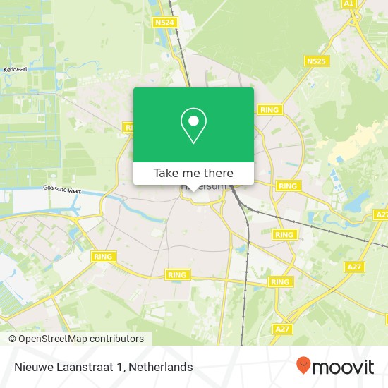 Nieuwe Laanstraat 1, 1211 DA Hilversum map