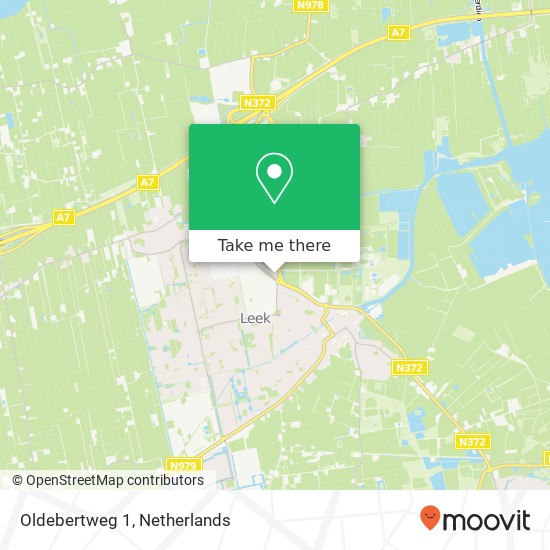 Oldebertweg 1, 9351 PB Leek map