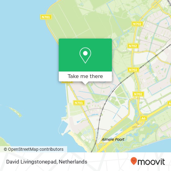 David Livingstonepad, 1363 LC Almere-Stad Karte