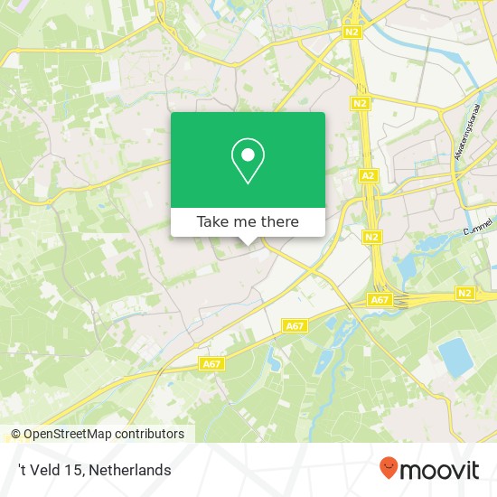 't Veld 15, 5503 TK Veldhoven map