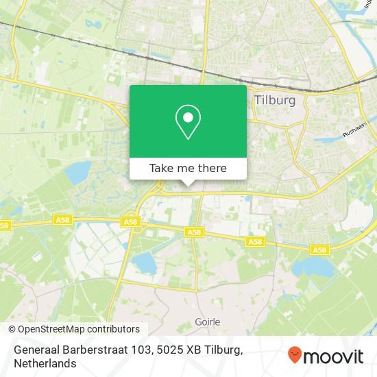 Generaal Barberstraat 103, 5025 XB Tilburg map