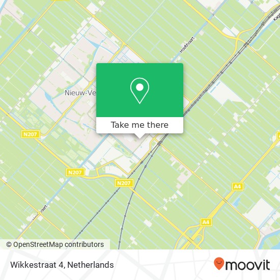 Wikkestraat 4, 2153 CG Nieuw-Vennep Karte
