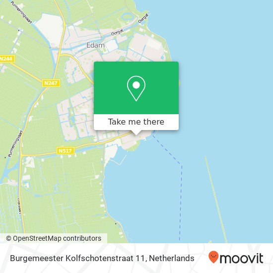 Burgemeester Kolfschotenstraat 11, 1131 BL Volendam map
