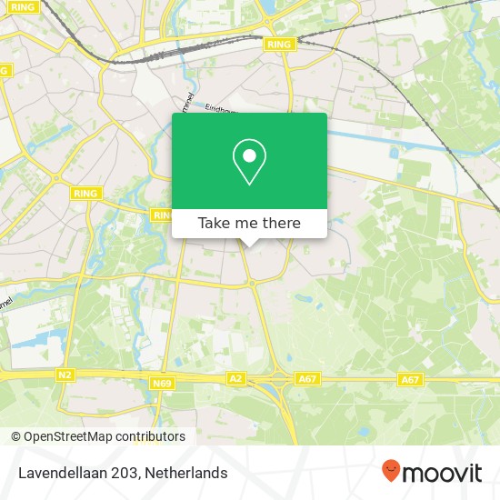 Lavendellaan 203, 5643 LR Eindhoven Karte