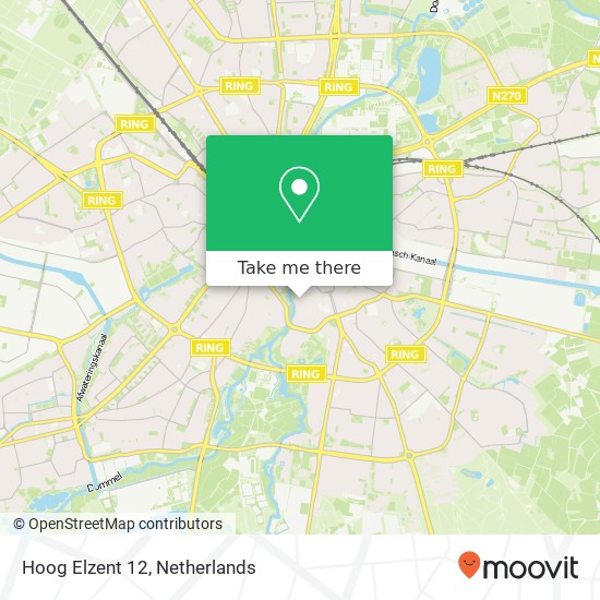 Hoog Elzent 12, 5611 LW Eindhoven Karte