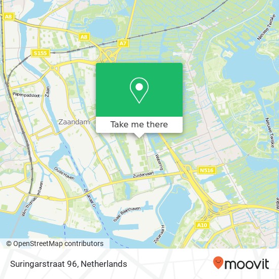 Suringarstraat 96, 1504 HP Zaandam map
