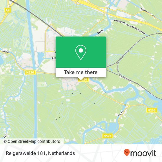 Reigersweide 181, 1383 KG Weesp map