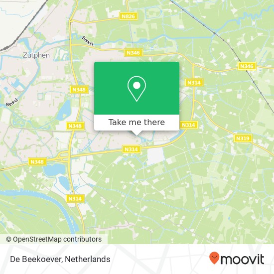 De Beekoever, 7207 Zutphen map