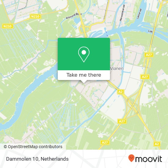 Dammolen 10, 4133 EX Vianen map