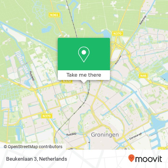Beukenlaan 3, 9741 HJ Groningen map