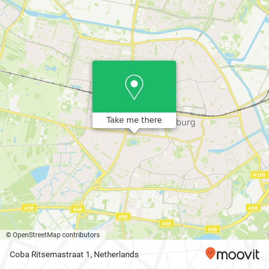 Coba Ritsemastraat 1, 5038 KL Tilburg Karte