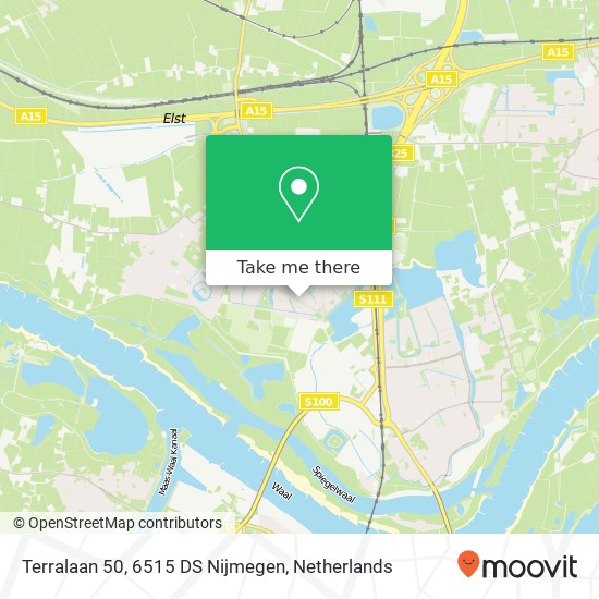 Terralaan 50, 6515 DS Nijmegen map