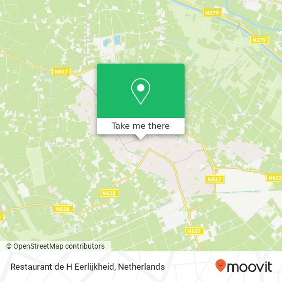 Restaurant de H Eerlijkheid, Hoofdstraat 96 map