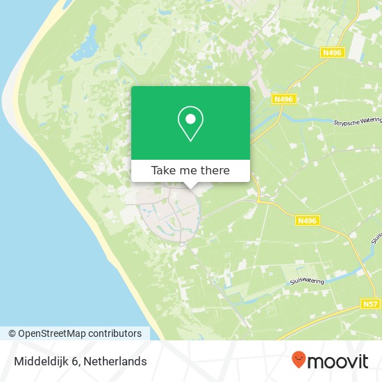 Middeldijk 6, 3235 XD Rockanje map