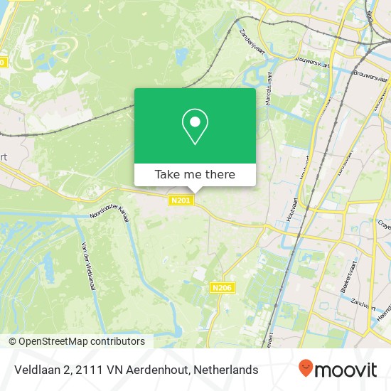 Veldlaan 2, 2111 VN Aerdenhout map