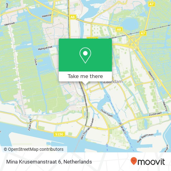 Mina Krusemanstraat 6, 1506 WN Zaandam map