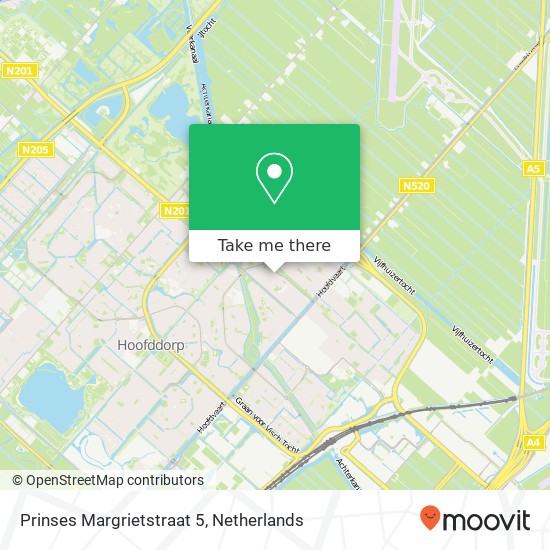 Prinses Margrietstraat 5, 2131 XV Hoofddorp map
