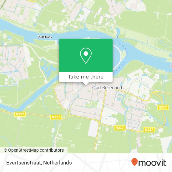 Evertsenstraat, 3262 PT Oud-Beijerland Karte