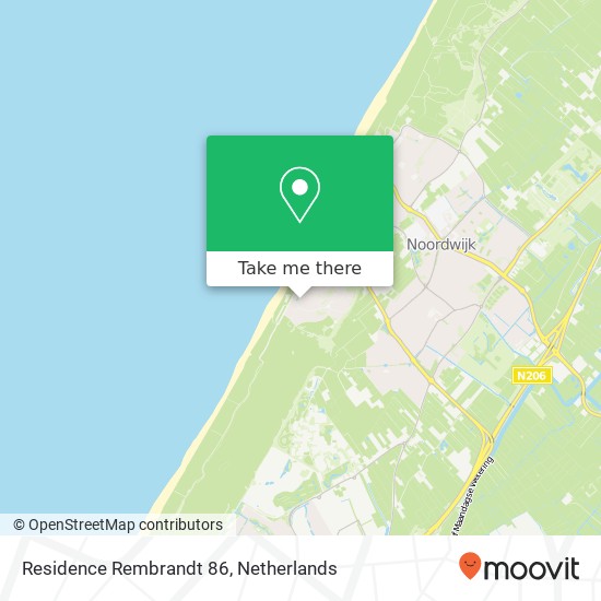 Residence Rembrandt 86, 2202 BT Noordwijk aan Zee map