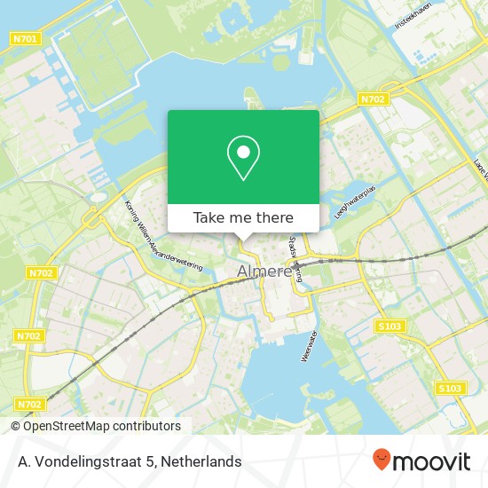 A. Vondelingstraat 5, 1314 NA Almere-Stad Karte