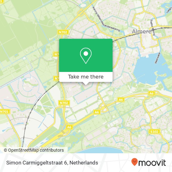 Simon Carmiggeltstraat 6, 1321 GT Almere-Stad map