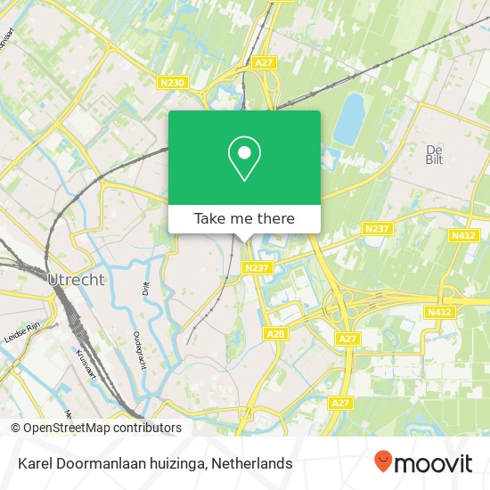 Karel Doormanlaan huizinga, 3572 Utrecht map
