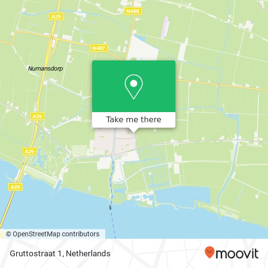 Gruttostraat 1, 3281 RM Numansdorp map