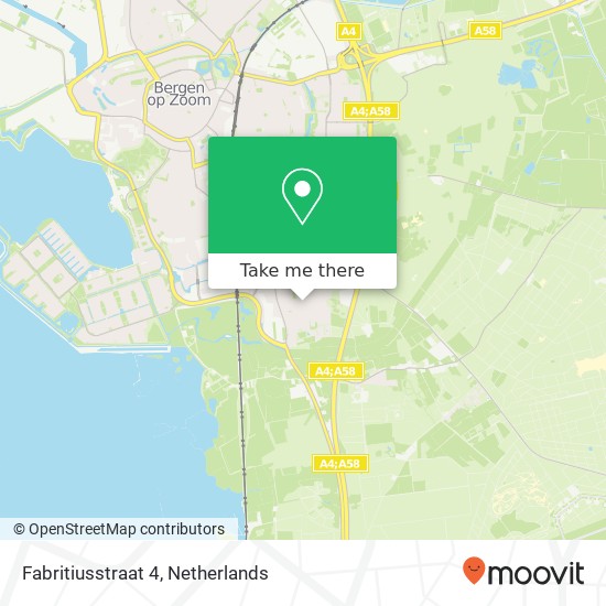 Fabritiusstraat 4, 4625 BD Bergen op Zoom Karte