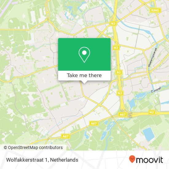 Wolfakkerstraat 1, 5503 XB Veldhoven Karte