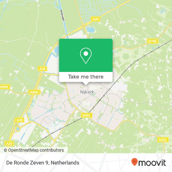 De Ronde Zeven 9, 3861 VK Nijkerk Karte